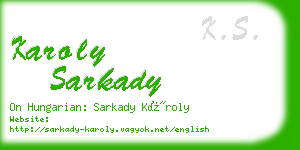 karoly sarkady business card